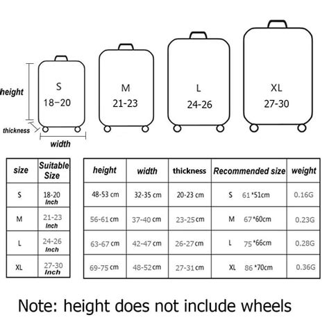 american tourister bag size chart.